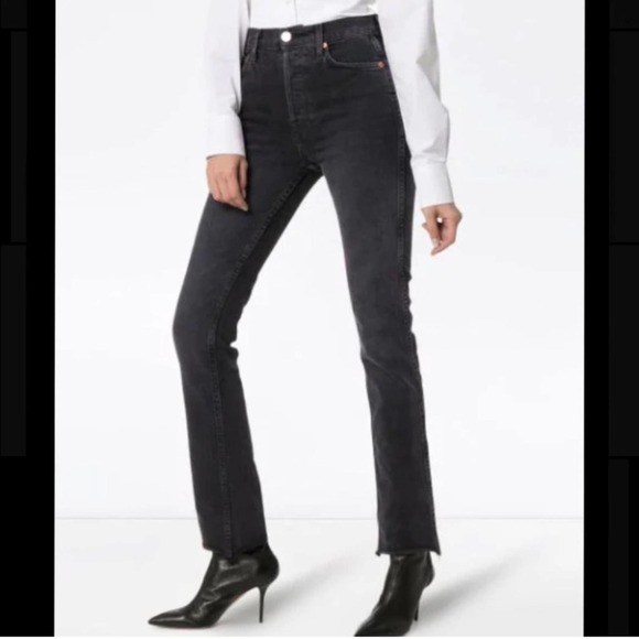 Redone Double Needle Black Jeans - Picture 1 of 7